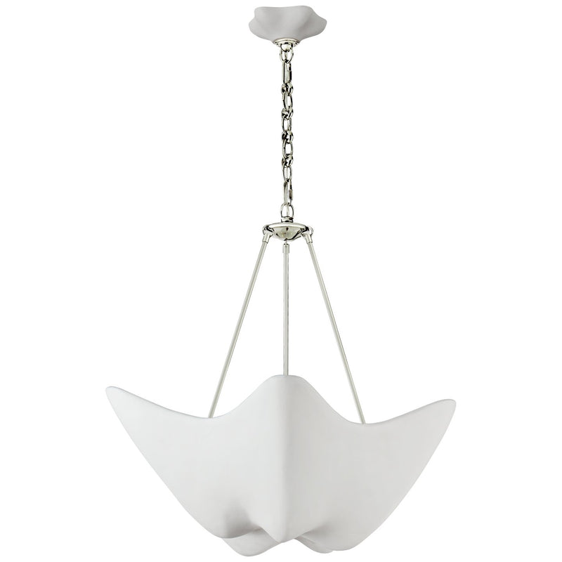 Cosima Medium 5-Light Plaster Shade Pendant in Polished Nickel
