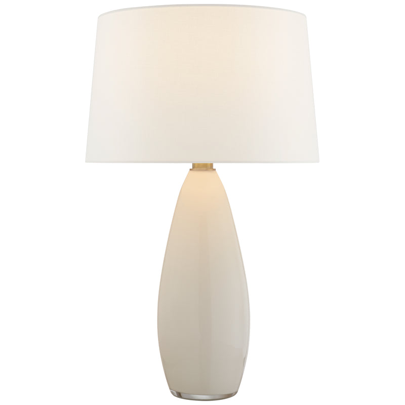 Myla One Light Table Lamp in White Glass
