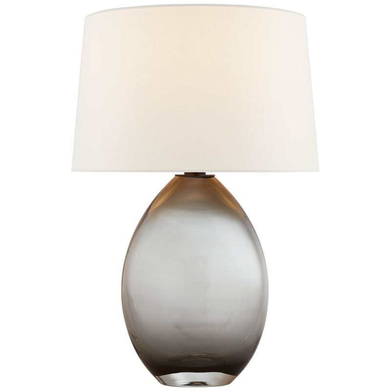 Myla Medium Wide Table Lamp in Smoked Glass