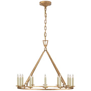 Darlana Medium Single Ring 12-Light Chandelier in Gilded Iron