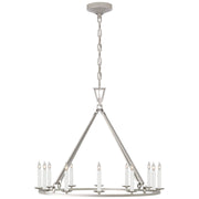 Darlana Medium Single Ring 12-Light Chandelier in Polished Nickel