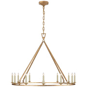 Darlana Large Single Ring 12-Light Chandelier in Gilded Iron