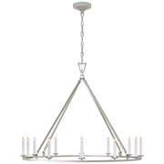 Darlana Large Single Ring 12-Light Chandelier in Polished Nickel