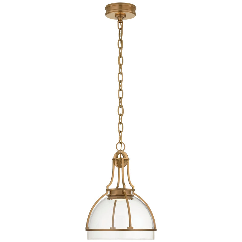 Gracie Medium Dome Pendant in Antique-Burnished Brass