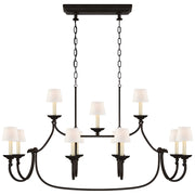 Flemish 11 Light Linear Pendant in Aged Iron
