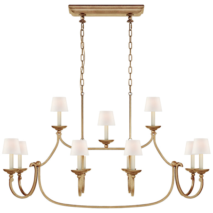 Flemish 11 Light Linear Pendant in Gilded Iron