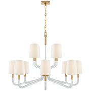 Reagan 12 Light Chandelier in Antique-Burnished Brass and Crystal