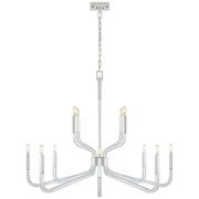 Reagan 12 Light Chandelier in Polished Nickel and Crystal