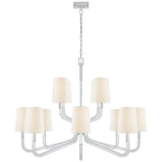 Reagan 12 Light Chandelier in Polished Nickel and Crystal