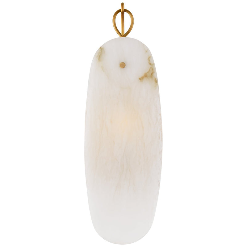 Cora Small Alabaster Wall Sconce in Antique-Burnished Brass