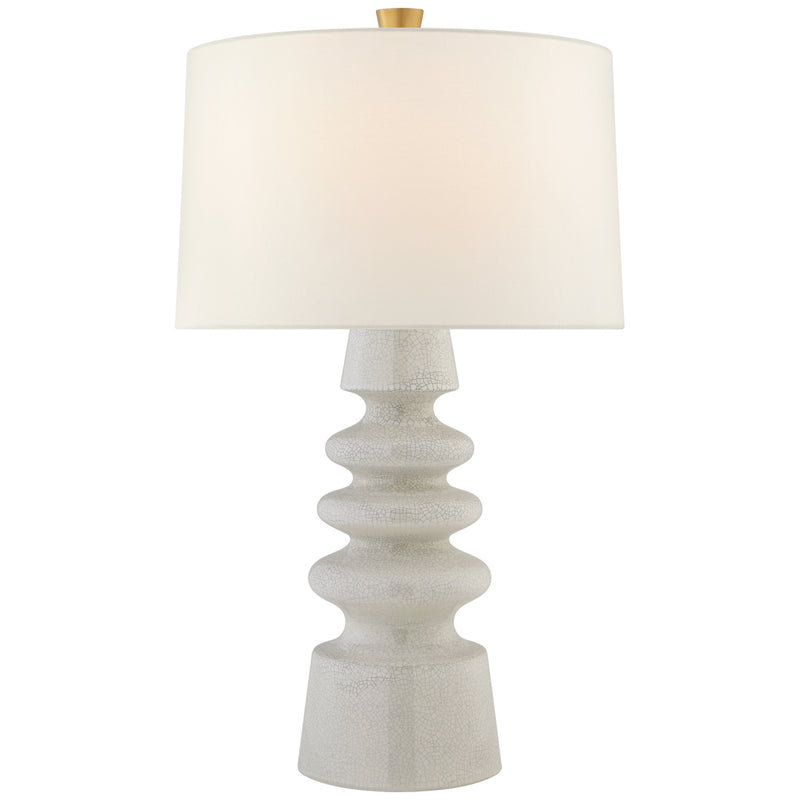 Andreas One Light Table Lamp in White Crackle
