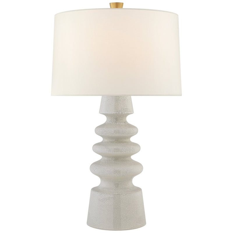 Andreas Medium Table Lamp in White Crackle
