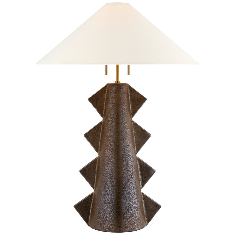 Senso Large 2-Light Table Lamp in Crystal Bronze