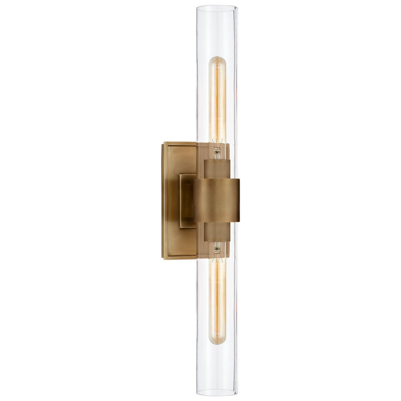 Presidio Petite Double 2-Light Wall Sconce in Hand-Rubbed Antique Brass