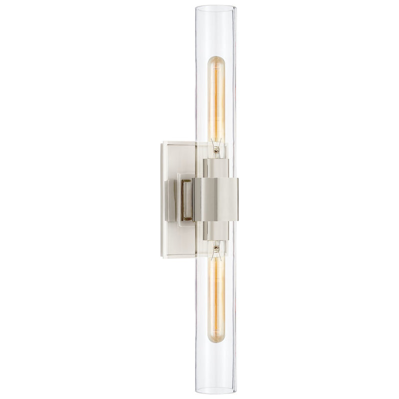 Presidio Petite Double 2-Light Wall Sconce in Polished Nickel