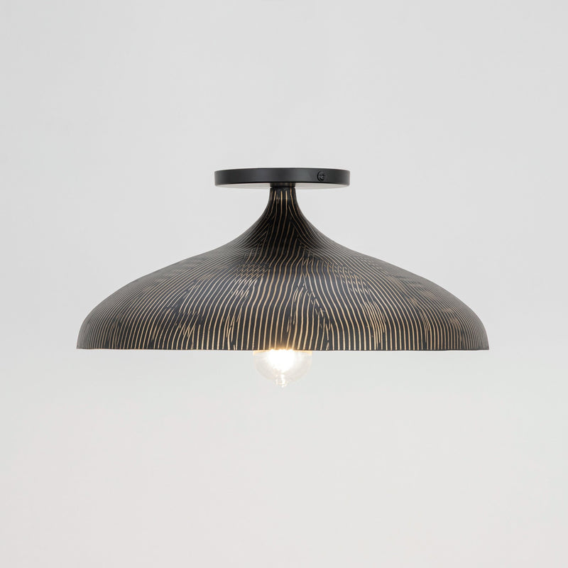 Fleur Flush Mount in Black / Gold
