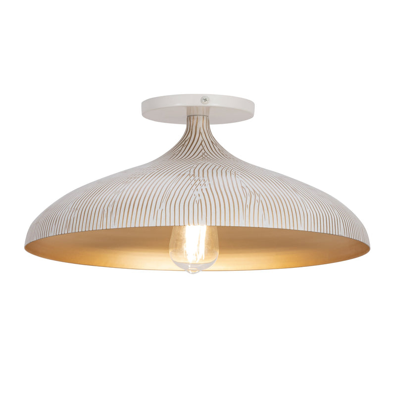 Fleur Flush Mount in White / Gold