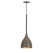 Fleur 1 Light Mini Pendant in Black / Gold