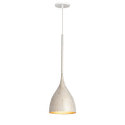 Fleur 1 Light Mini Pendant in White / Gold