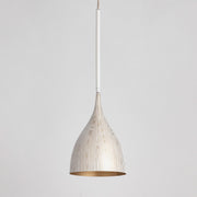 Fleur 1 Light Mini Pendant in White / Gold
