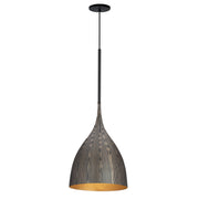 Fleur Small 1 Light Pendant in Black / Gold