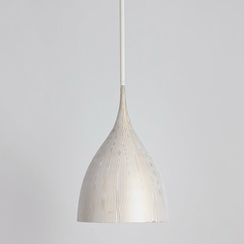 Fleur Small 1 Light Pendant in White / Gold