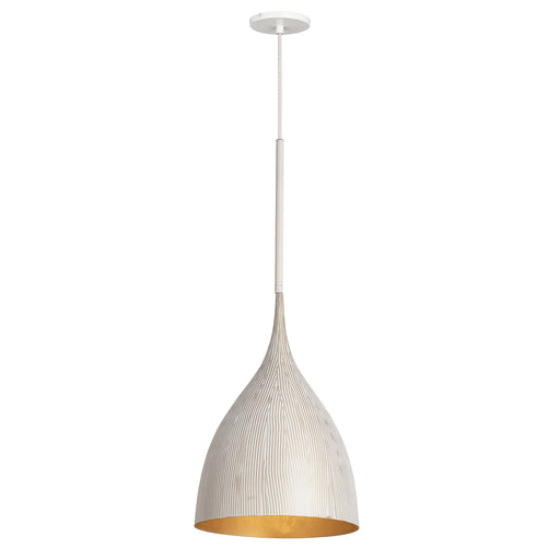 Fleur Small 1 Light Pendant in White / Gold