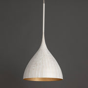 Fleur 1 Light Pendant in White / Gold