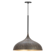 Fleur Large 1 Light Pendant in Black / Gold