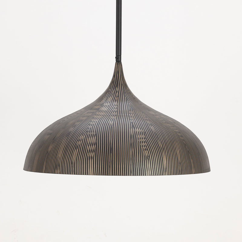 Fleur Large 1 Light Pendant in Black / Gold