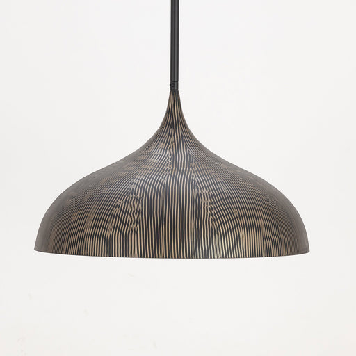 Fleur Large 1 Light Pendant in Black / Gold