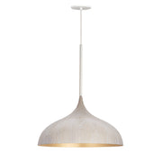 Fleur Large 1 Light Pendant in White / Gold