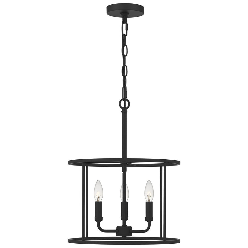 Abner 3-Light Mini Chandelier in Matte Black