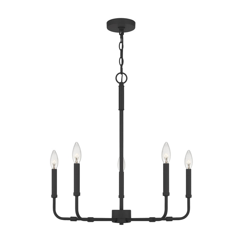 Abner 5-Light 24" Chandelier in Matte Black