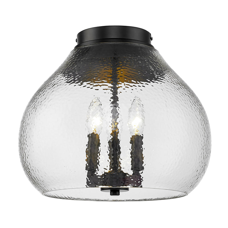 Ariella 3-Light Flush Mount in Matte Black