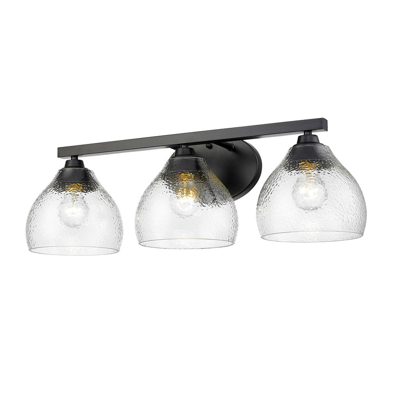 Ariella 3-Light Bath Vanity Light in Matte Black