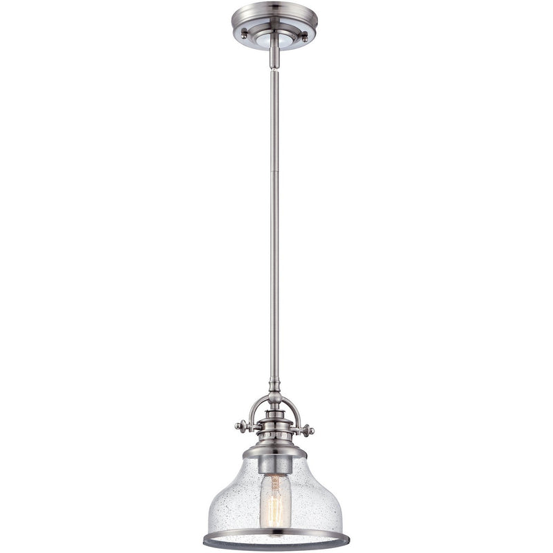 Grant Seeded Glass Mini Pendant in Brushed Nickel