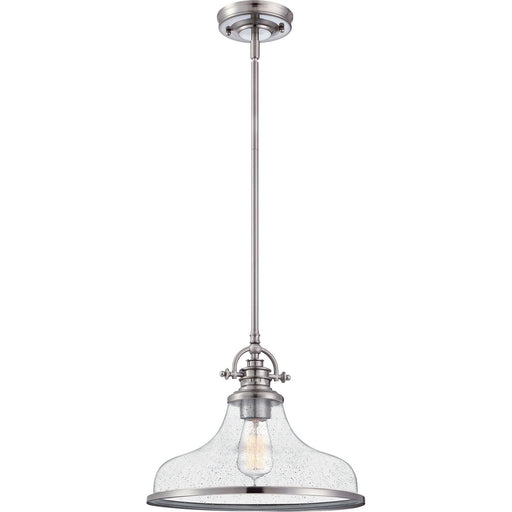 Grant Seeded Glass Pendant in Brushed Nickel