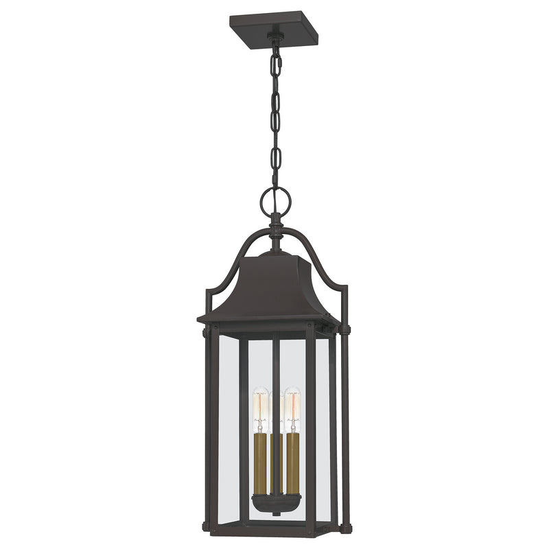 Manning 3-Light Outdoor Hanging Lantern in Western Bronze - Lamps Expo