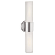 Aqueous 2-Light Bath Vanity Light in Brushed Steel