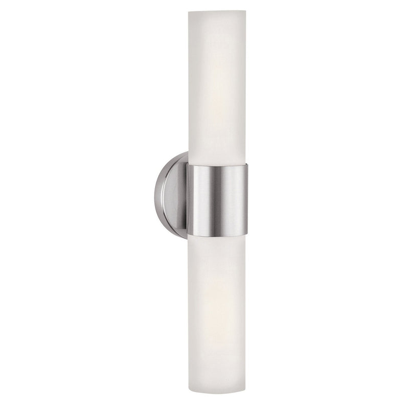 Aqueous 2-Light Bath Vanity Light in Brushed Steel