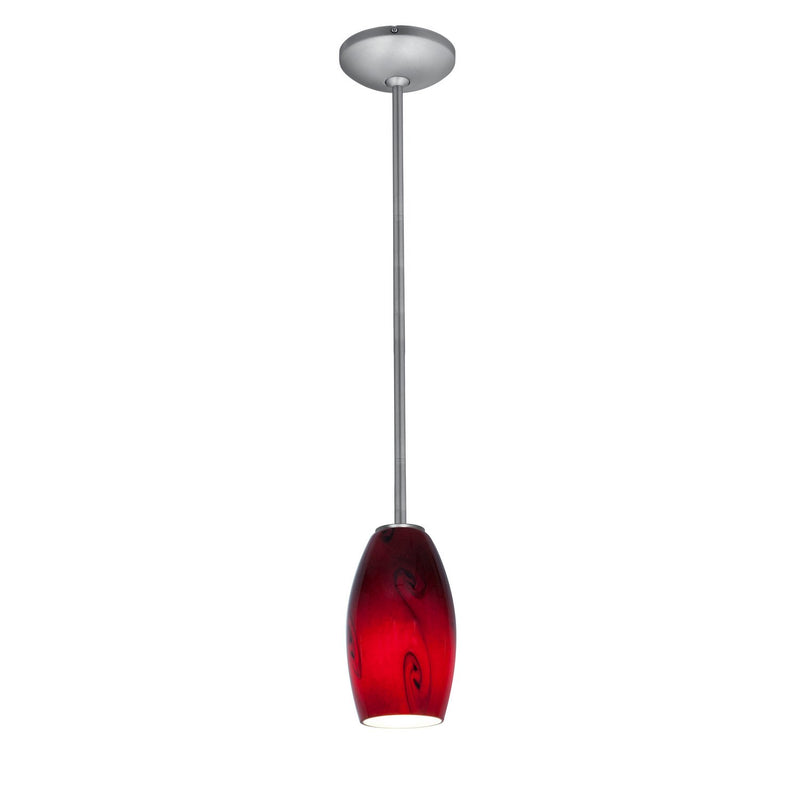 Merlot Stem Mini Pendant in Brushed Steel
