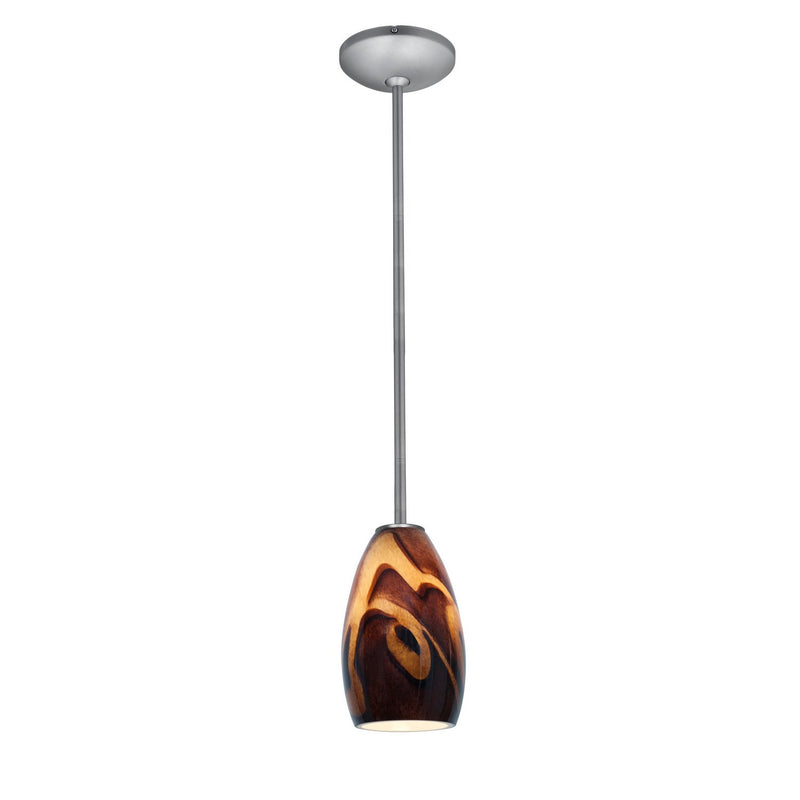 Champagne Stem Mini Pendant in Brushed Steel