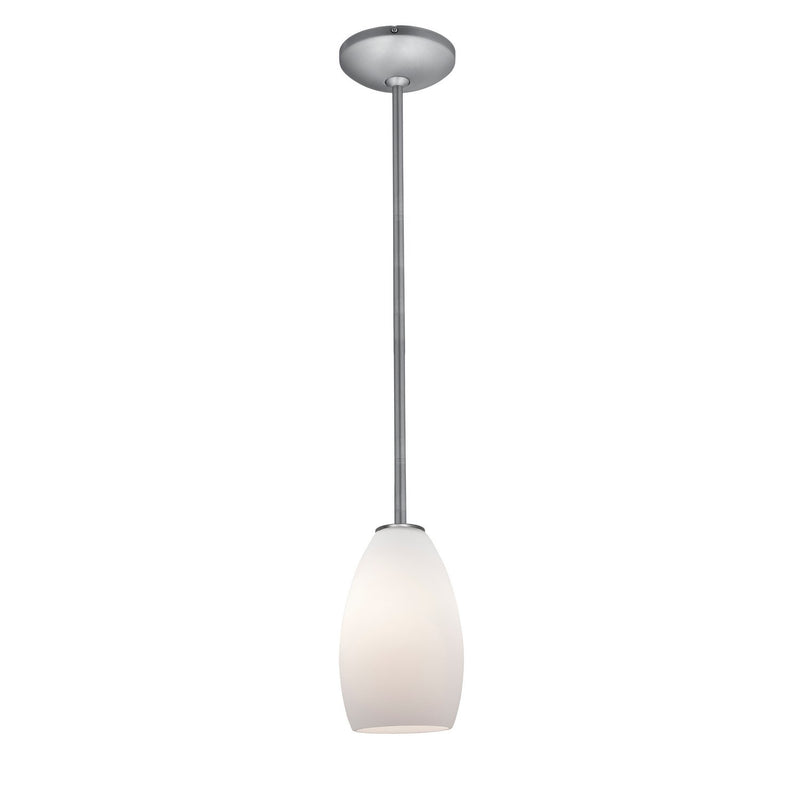 Champagne Stem Mini Pendant in Brushed Steel