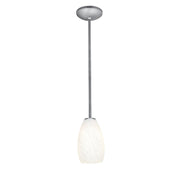 Champagne Stem Mini Pendant in Brushed Steel