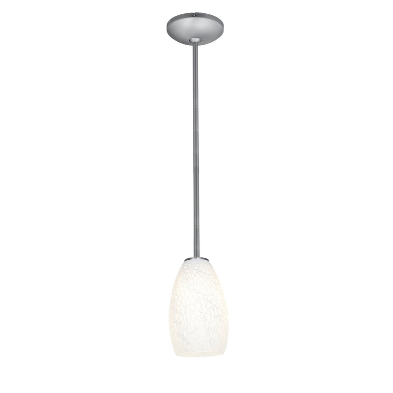Champagne Stem Mini Pendant in Brushed Steel