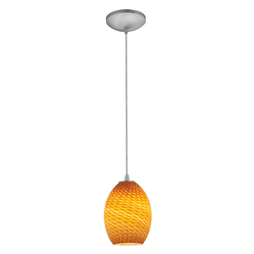 Brandy FireBird 1-Light Pendant in Brushed Steel Finish