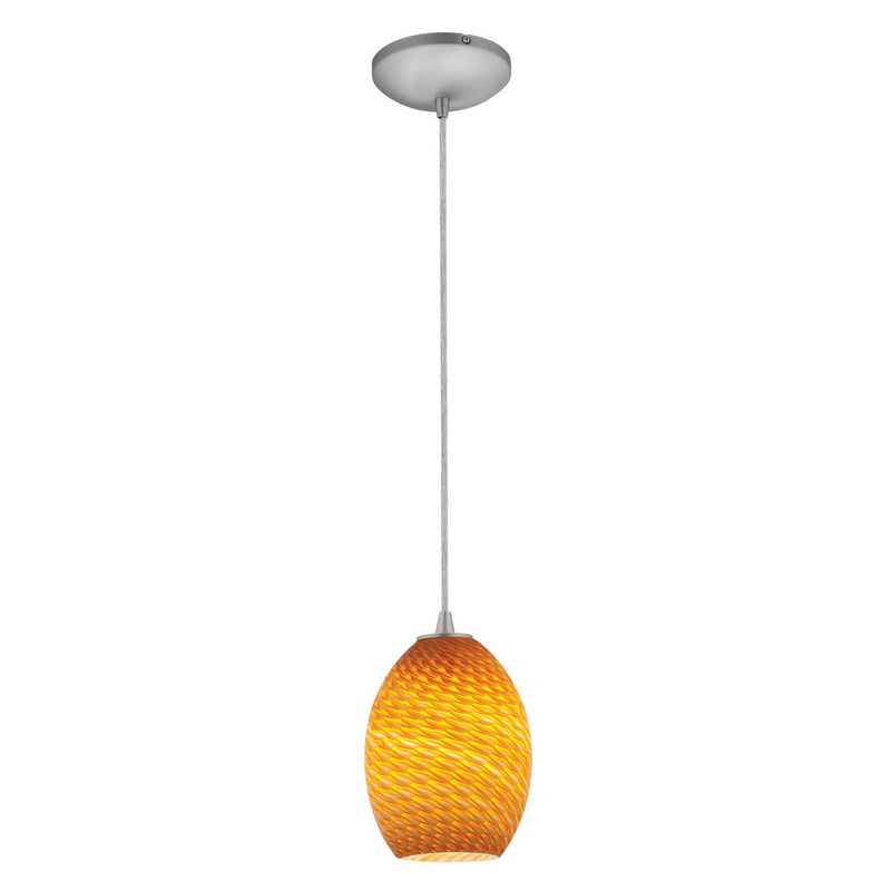 Brandy Firebird Cable Mini Pendant in Brushed Steel