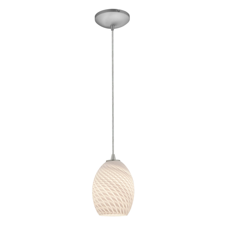 Brandy FireBird 1-Light Pendant in Brushed Steel Finish