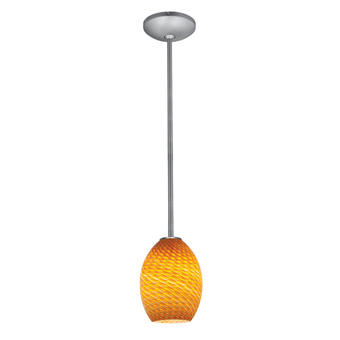 Brandy FireBird 1-Light Pendant in Brushed Steel Finish
